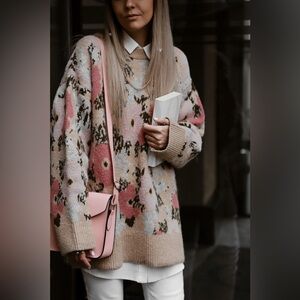 Zara Printed Knit Sweater